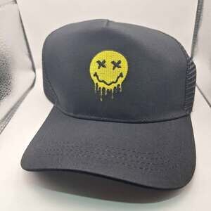 Weird Smile Hat Trucker Cap Black Adult Adjustable One Size